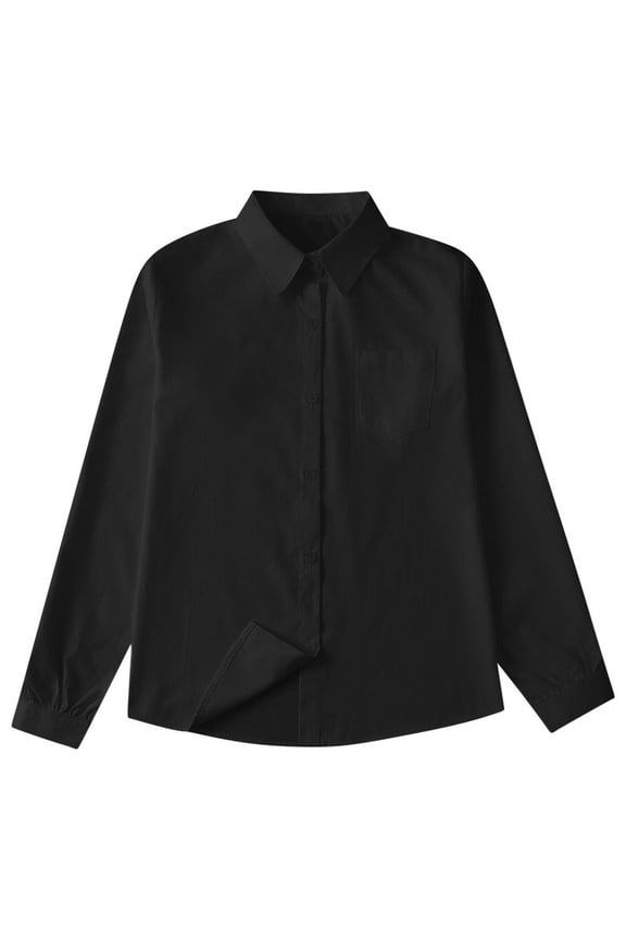 Children's Shirt, 10-16 Years Middle Aged Children's Casual Solid Color Pocket Button Short Sleeved Lapel Top/Shirt, Smart Casual Blouse.