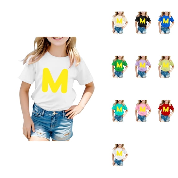 Children's Short Sleeve Cotton T-Shirt with Funny Letter Print – Casual Comfortable Top for Toddler Baby Boys and Girls