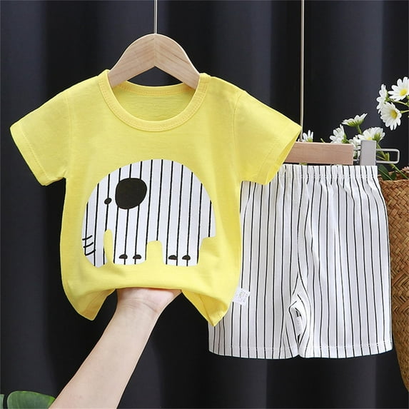 Children's Short Sleeve Set Pure Cotton Girls Summer Clothes Boy T Shirt Baby Baby Clothes Children's Clothes 2023 New Size 6-12 Months