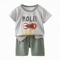 thumbnail image 1 of Children's Short Sleeved Suit Summer 6 12 18 Months 1T 2T 3T 4T Pure Cotton Boy Clothes Thin New Girl T Shirt Summer Clothes Baby Children's Clothes Gibobby,6-9 Months,Grey, 1 of 3