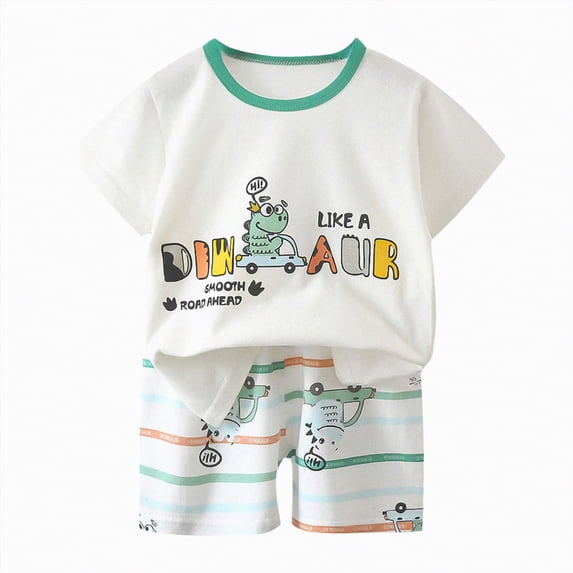 Children's Short Sleeved Suit Summer 6 12 18 Months 1T 2T 3T 4T Pure Cotton Boy Clothes Thin New Girl T Shirt Summer Clothes Baby Children's Clothes Gibobby,18-24 Months,White