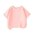 thumbnail image 1 of Auroural Girls Shirts Size 7 Children's Short Sleeved T-Shirt Thin Loose Round Neck Casual Color Blocked Top For Boys and Girls Summer T-Shirt Pink 7-8 Years, 1 of 6