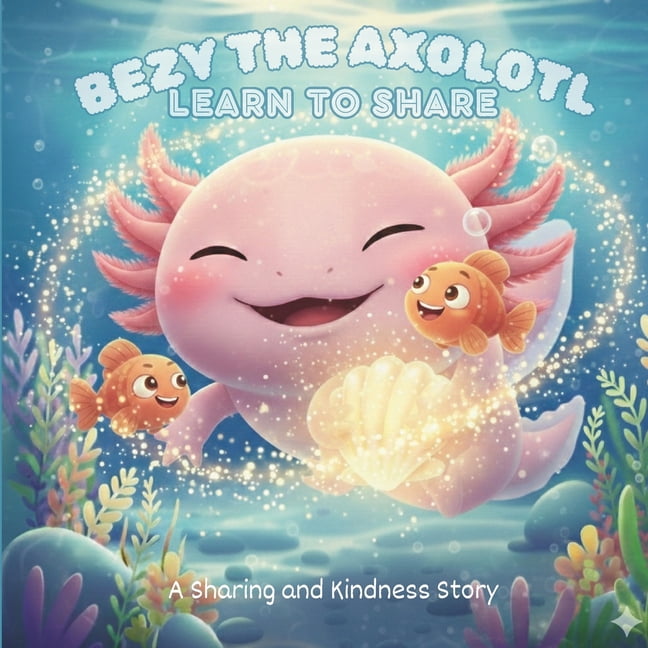 Bezy the Axolotl Adventures Children's Short Stories: Bezy the Axolotl Learns to Share: A Sweet Pond Story About Kindness and Caring, (Paperback)