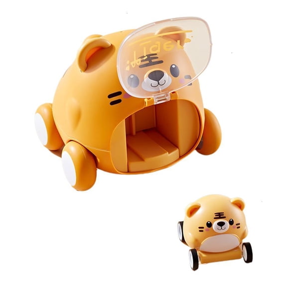 Children's Simulated Brown/White/Yellow Pull Back Car Toy Kids Simulated Pull Back Car Lifelike Friction Toys