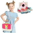 thumbnail image 1 of Kids Pretend Makeup Set, Simulation Cosmetic Case, Portable Travel Backpack, Role-Play Dress-Up Toy, Safe ABS Plastic, Fun Gift for Girls, Birthday, Christmas, Interactive Playtime, 1 of 6