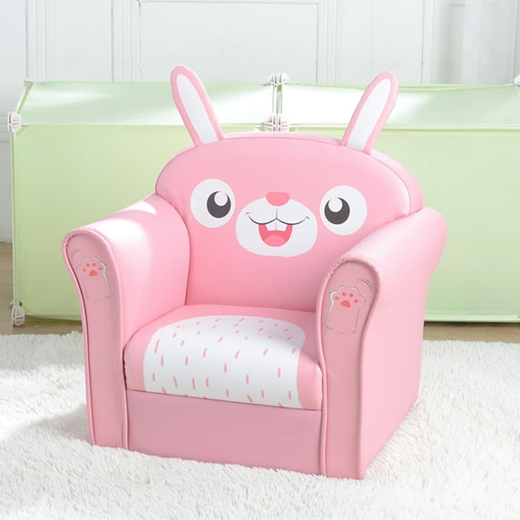 Children's Single Sofa Cute Series Rabbit Model American Standard Pu Dark Pink