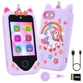 thumbnail image 1 of Children's Smart Phone Toy: Touchscreen, HD, Dual-Camera Kids' Toy Phone with 32GB SD Card—Travel Toy, Perfect Birthday or Christmas Gift for Girls Aged 3–10（purple one）, 1 of 7