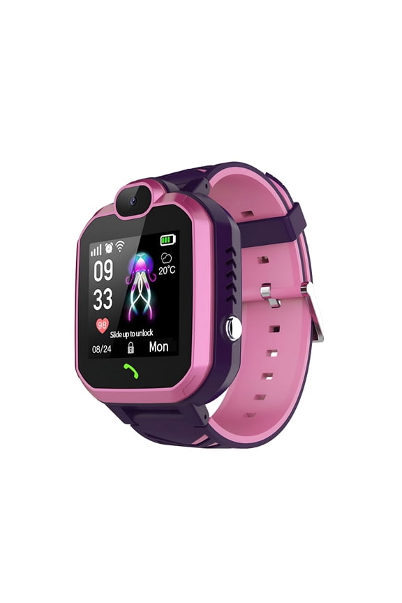 Children's Smart Watch with GPS Tracking & Two-Way Calling, 1.44" HD Touchscreen Kids Phone Watch, Waterproof Student Safety Locator for School, Travel, Pink