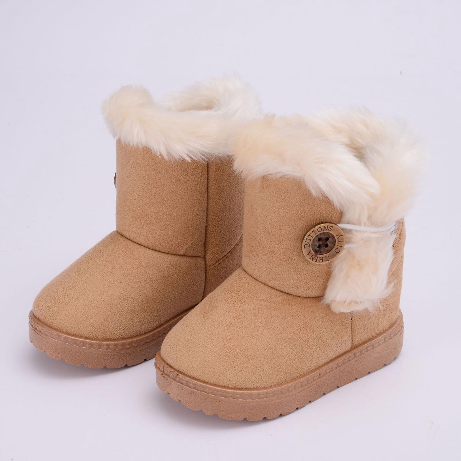 Children's Snow Boots Mid-Calf Winter Warm Waterproof Anti-slip Toddler ...