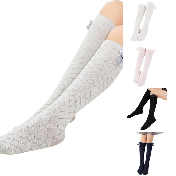 Children's Socks Mesh Combed Bow Mesh Children's Mid Tube Socks Knee High Stockings Big Girl Socks Girl Socks Socks Kids No Show Thermal Socks Kids Socks Pack Girls Socks Packages Boy Size 13 Socks