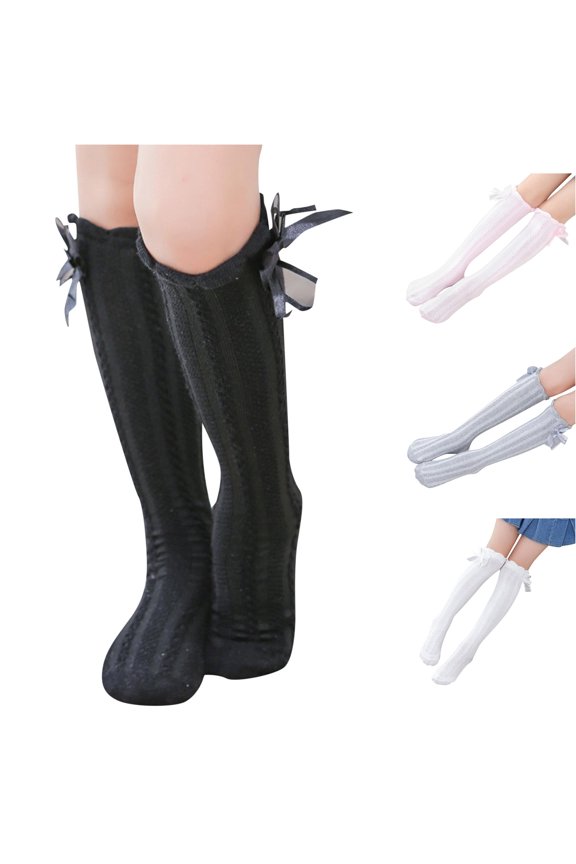 Children's Socks Mesh Girls' Medium Height Socks Bow Over The Knee Socks Children's Stockings Long Winter Socks for Baby Boy