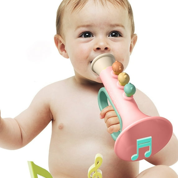 Kids Soft Trumpet Toy, Musical Instrument For Auditory Development, Breathing Exercise Sensory Learning, Safe Rubber ABS Design