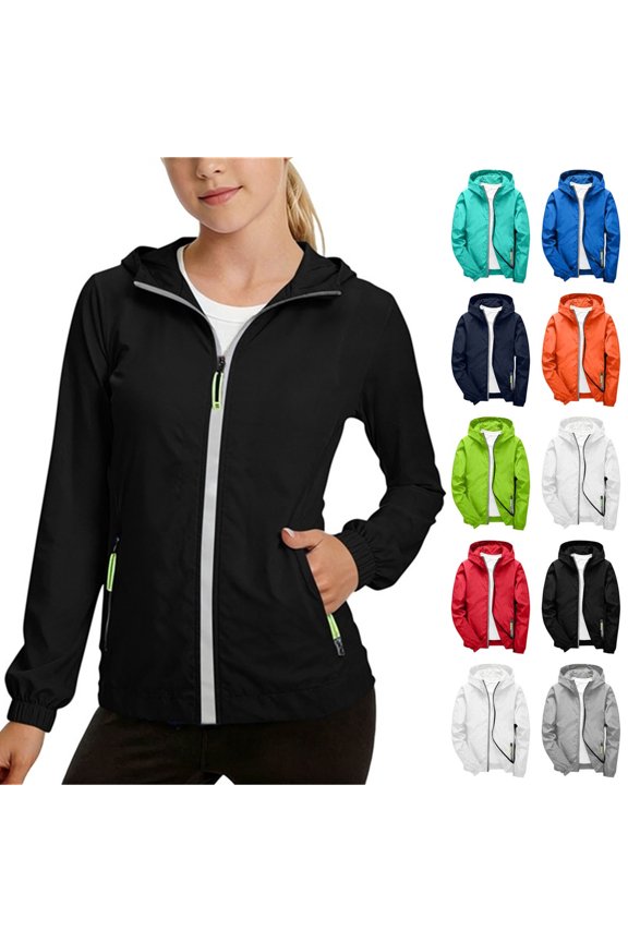 Children's Softshell Jacket Waterproof Solid Color Long Sleeve Windproof Hooded Breathable Rain Coat