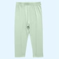 thumbnail image 1 of Children's Solid Color Elastic Waist Cropped Pants Medium To Large Thin Casual And Comfortable Leggings, 1 of 5