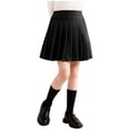 thumbnail image 1 of Children's Solid Color Elastic Waist Skirt School Casual Comfortable Skirt Girls Pleated Skirts Lightweight Tennis Sport Skirt 3-15 Years, 1 of 5