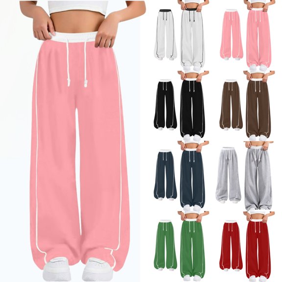 Children's Solid Color Elastic Waist With Side Pockets Slim Sports Sweatpants Long Pants For Kids