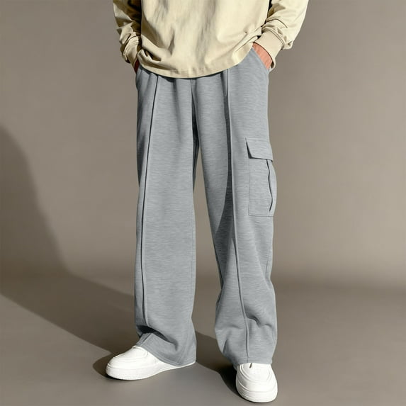 Children's Solid Color Elastic Waist With Side Pockets Slim Sports Sweatpants Long Pants For Kids