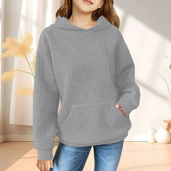 Children's Solid Color Hooded Silk Checked Top Coat Cute Kids Hoodies Steal Your Girl Hoodie 4t Hoodies Girl Hoodies for Kids Size Girl Toddler Hoodie 4t Baby Toddler Boy Jacket Girls Medium