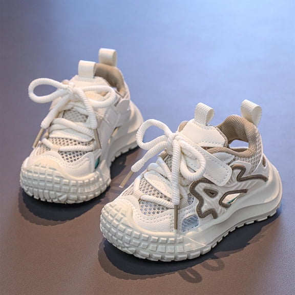 Children's Solid Color Mesh Hollow Out Casual Shoes Comfortable And Breathable Sports Shoes With Adhesive girls dress shoes