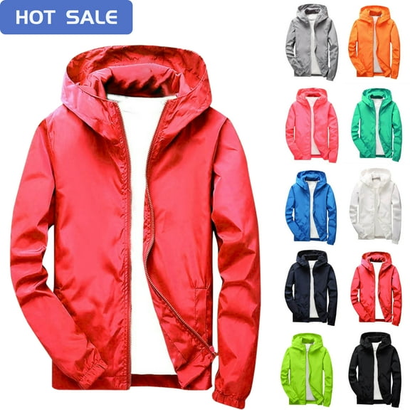 Children's Solid Color Recreational Sports Long Sleeve Hooded Blouse Outdoor Hooded Jacket Waterproof Windproof Cardigan Jacket For Kids