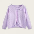 thumbnail image 1 of Children's Solid Color Round Neck Long Sleeve Knitted Cardigan (4-16Y) - Medium Large Casual Comfortable Jacket, Limited Time Offer, 1 of 3