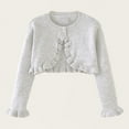 thumbnail image 1 of Children's Solid Color Round Neck Long Sleeve Knitted Cardigan (9M-10Y) - Medium Large Casual Woolen Jacket, Limited Time Offer, 1 of 5