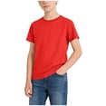 thumbnail image 1 of Auroural Girls Shirts Size 10-12 Girl Clothes under $10 Boy's Summer Tops Children's Solid Color Round Neck Short Sleeve T-Shirt Medium to Large Sizes Casual Comfortable Top Red 12-13 Years, 1 of 7