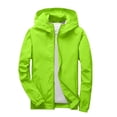 thumbnail image 1 of Children's Solid Color Sports Long Sleeve Hooded Blouse Outdoor Hooded Jacket Waterproof Windproof Jacket for Kids Zip Up Jacket Lightweight Loose Coat for Boys and Girls 3-12 Years, 1 of 3