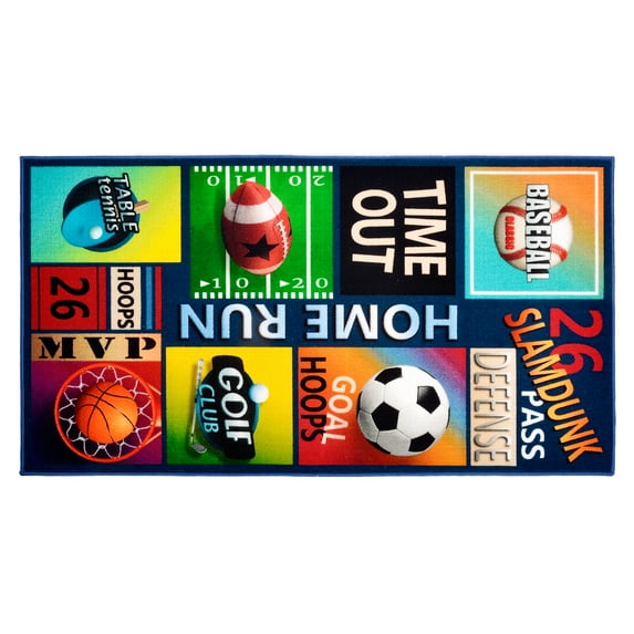 Children's Solid Floor Play Mat, 31.5×58.5in Sports Style Play Rug, Baby Game Crawling Play Mat