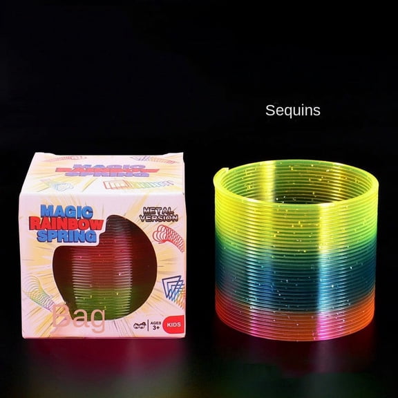 Children's Spring Coil Magic Hula Hoop Magic Stall Lantern Toy Plastic Push Small Gifts Small Size Rainbow Spring