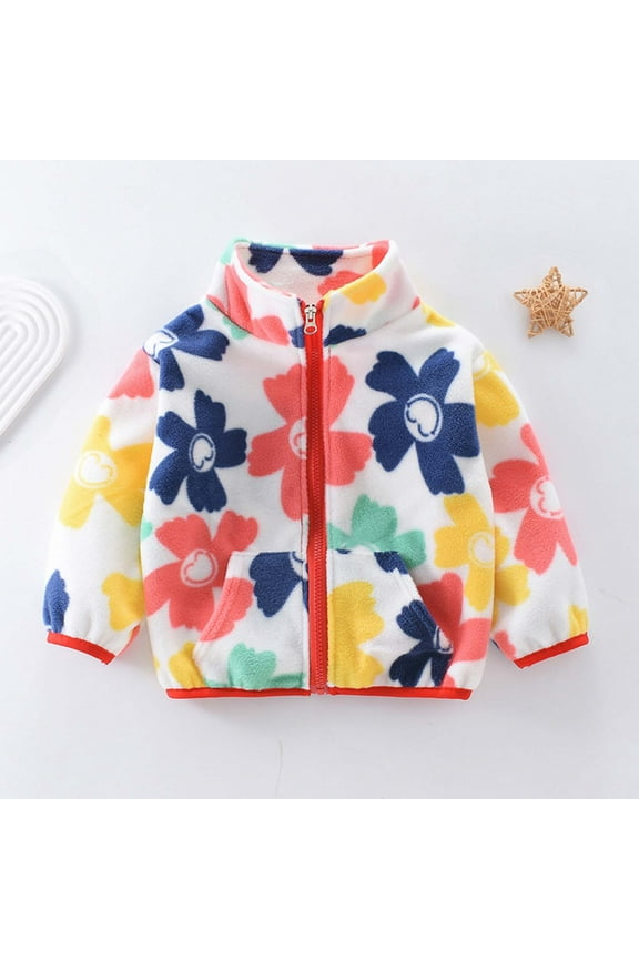Children's Spring Jackets Girls' Fleece Warm Tops Fashionable Korean Style Fleece Tops Winter Clothes For Going Out