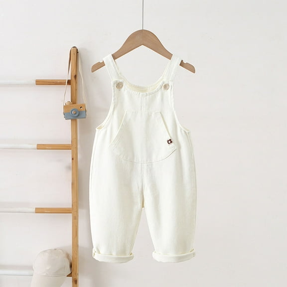 Children's Spring and Summer Solid Color Denim Overalls Cute Teen Girls Cargo Pants for Girls Jogger Pants
