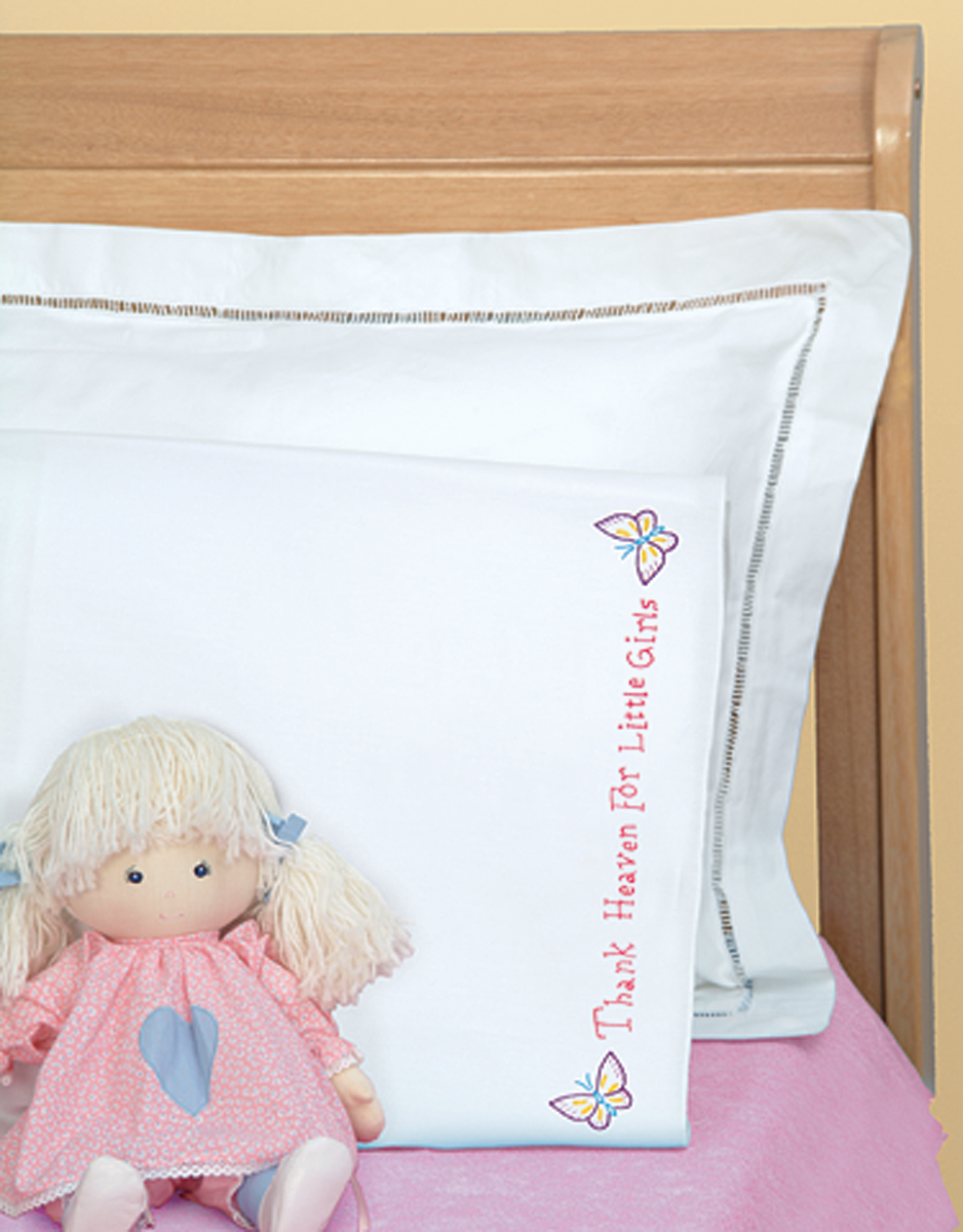 Children's Stamped Pillowcase W/White Perle Edge 1/Pkg-Little Girls, Pk 2 - image 1 of 3