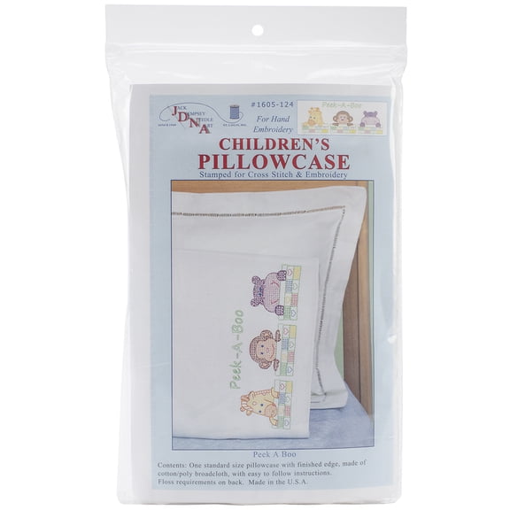 Children's Stamped Pillowcase W/White Perle Edge 1/Pkg-Peek A Boo