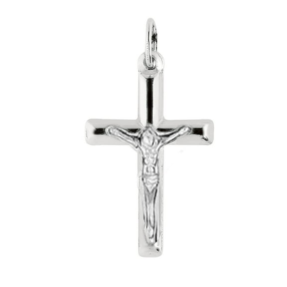 Ritastephens Sterling Silver Cross Pendant Necklace with 16-Inch Cable Chain, 18mm x 10mm