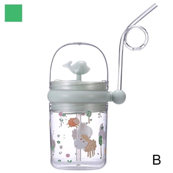Children's Straw Cup Smoothie Cups, Domed Lids, Plastic Party Milkshake U7A0