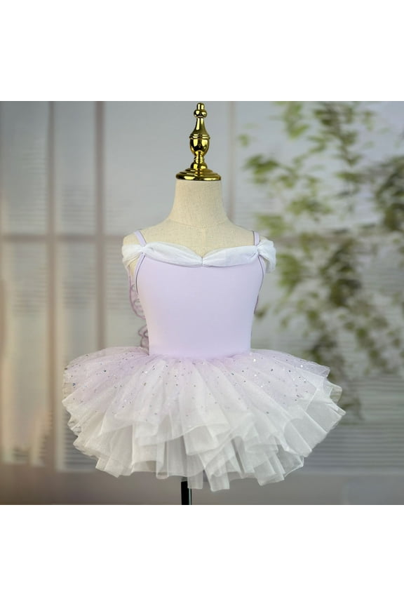 Children's Summer Solid Color High Elasticity Breathable Suspender Backless Gymnastics Uniform Sequin Mesh Jumpsuit For Kids Party Dress For Girls