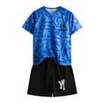 thumbnail image 1 of Children's Summer Vest Shorts Set Crew Neck T Shirts + Shorts Set School Outdoor Activities Summer Clothing Boys 7-8 Years Clothes, 1 of 3