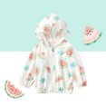 thumbnail image 1 of Children's Sun Clothing Girls Boys Thin Breathable Coat Baby Sun Clothing Summer Children Sun Shirt Air Conditioning Shirt Cute Print Coat with Hood for Girls Red 5-6 Years, 1 of 3