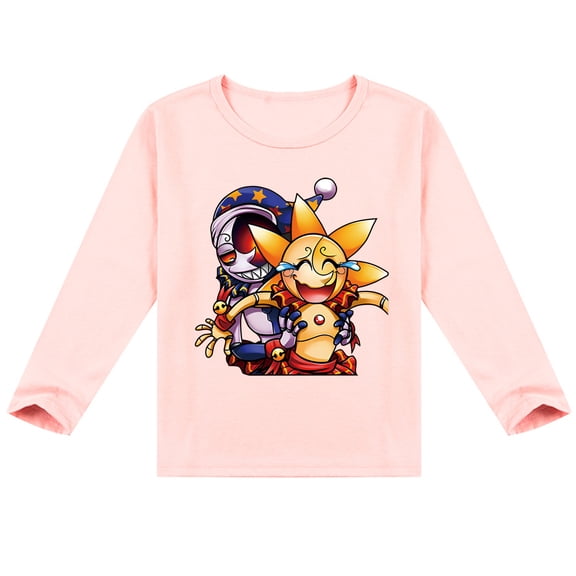 Children's Sundrop and Moondrop Soft Cotton Long Sleeve T-shirt: Stylish Print for Cooler Days