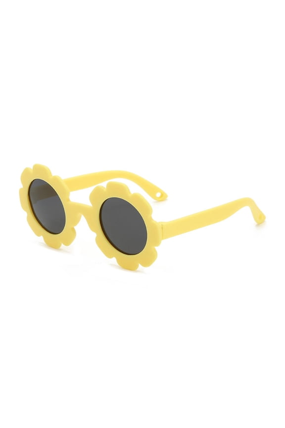 Children's Sunflower Sunglasses 0-3 Year Old Boys and Girls Anti UV400 Silicone Soft Frame Polarized Lens Glasses Trendy Cool Children's Sunglasses