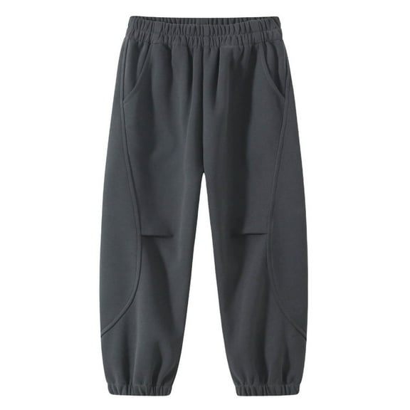 Children's Sweatpants, Boys Lightweight Sweatpants, Paiwinds Children's Winter Solid Color Elastic Waist With Side Pockets Slim Sports Sweatpants Long Pants For Kids