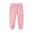 thumbnail image 1 of Children's Sweatpants Casual Solid Color Comfortable Joggers Long Pants Elastic Waist Drawstring Sports Trousers Pink 8-9 Years, 1 of 6
