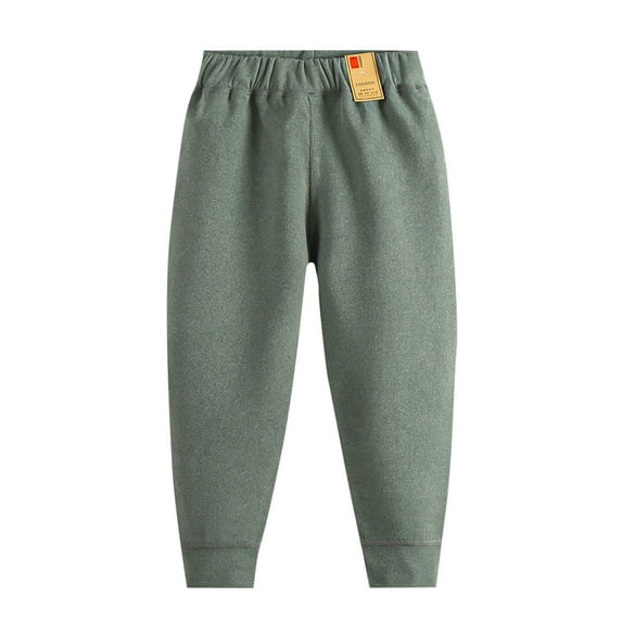 Children's Sweatpants, Fleece Sweatpants, Paiwinds Children's Winter Solid Color Velvet Warm And Elastic Waistband Ankle Binding Leggings Long Pants For Kids
