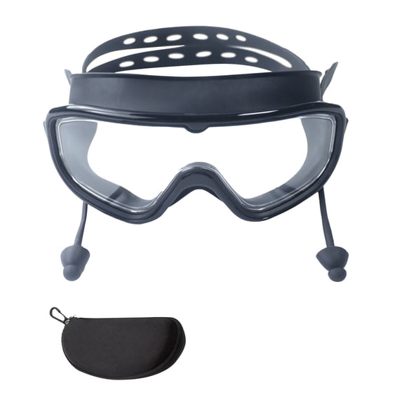 Children's Swim Accessories Adult Fog Large Frame Swimming Goggles with Earplugs and Elastic Strap for Indoor and Outdoor Use