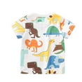 thumbnail image 1 of Children's T Shirt Animals Print Short Sleeve Crewneck Top Casual Going Out For 1-8 Years Toddler Birthday Shirt Boy, 1 of 5