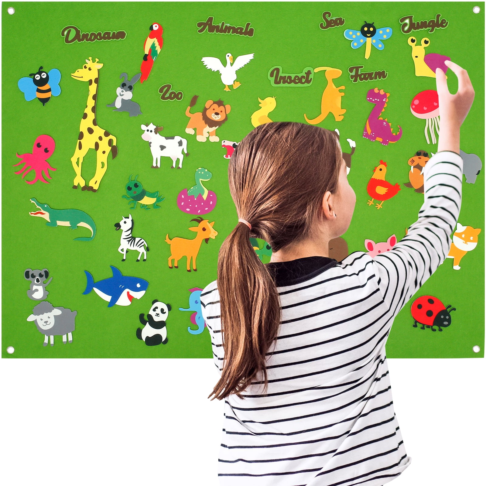 INFUNLY 43-Piece Forest Animals Felt Board Set - Interactive Storytelling Flannel Pieces For Preschool & Homeschool Play