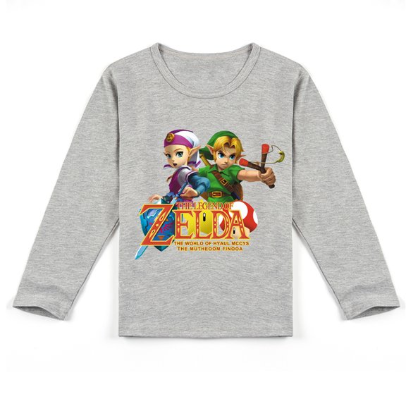 Children's The Legend of Zelda Fashionable Long Sleeve T-shirt, Soft and Breathable for Spring