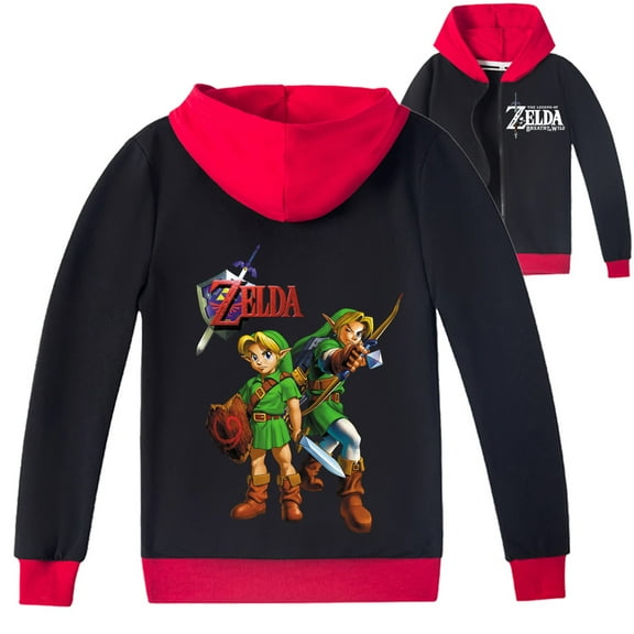 Children's The Legend of Zelda Printed Zipper Hooded Coat, Suitable for Both Boys and Girls in Mild Seasons