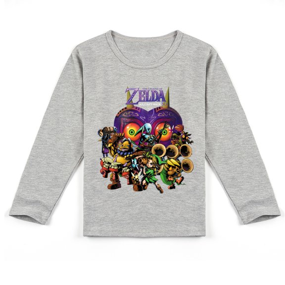 Children's The Legend of Zelda Soft Cotton Long Sleeve T-shirt: Stylish Print for Cooler Days